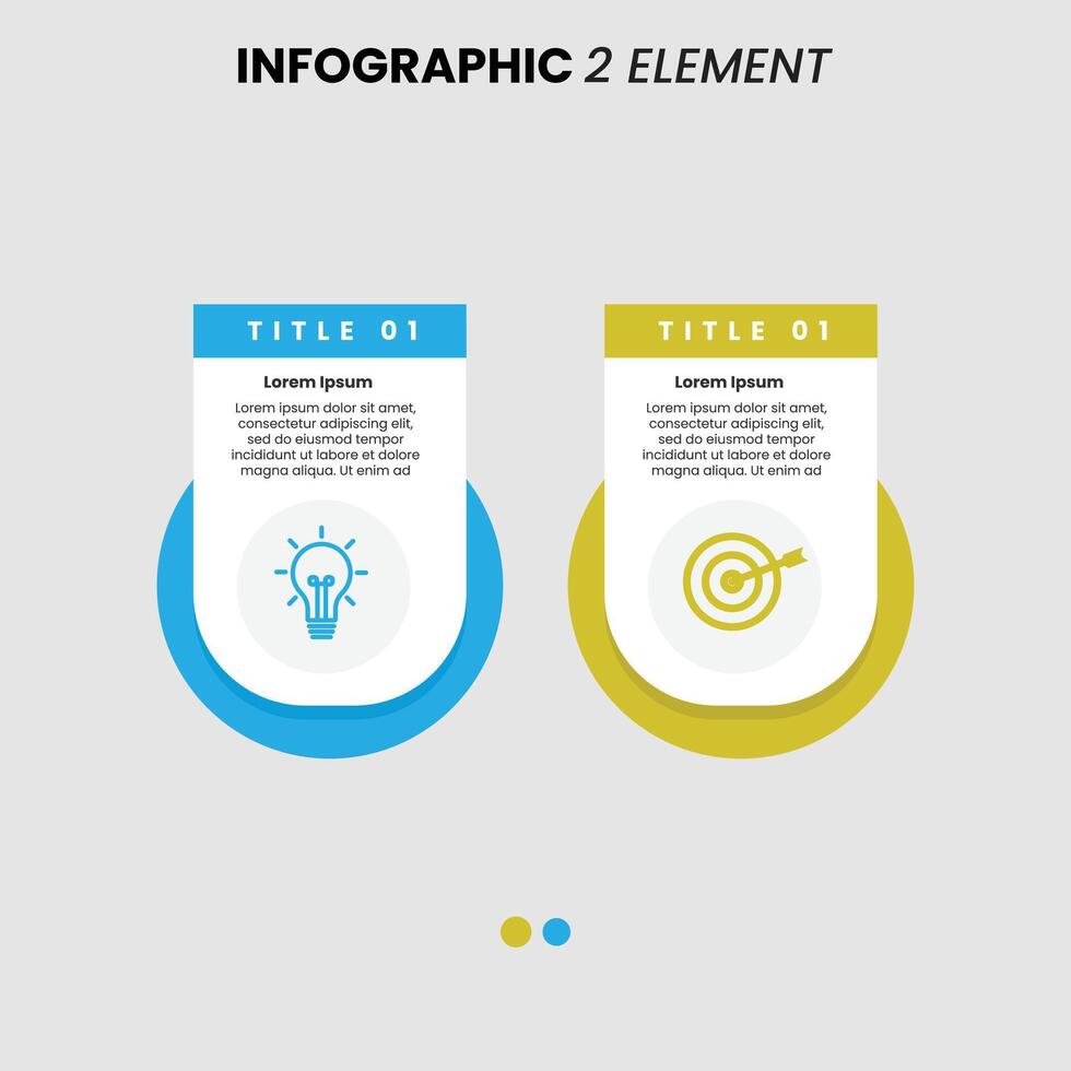 infographic, business infographic, infographic template, lightbulb icon, target icon, creative layout, editable , business concept, strategy design, presentation slide, blue and yellow, minimal vector
