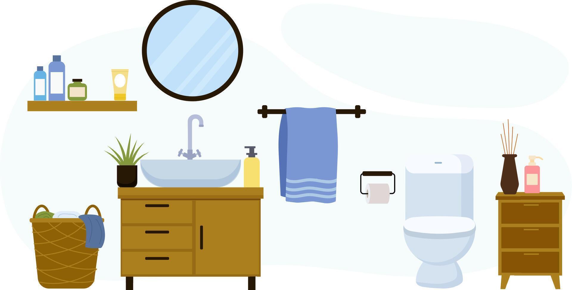 modern bathroom with sink and toilet vector