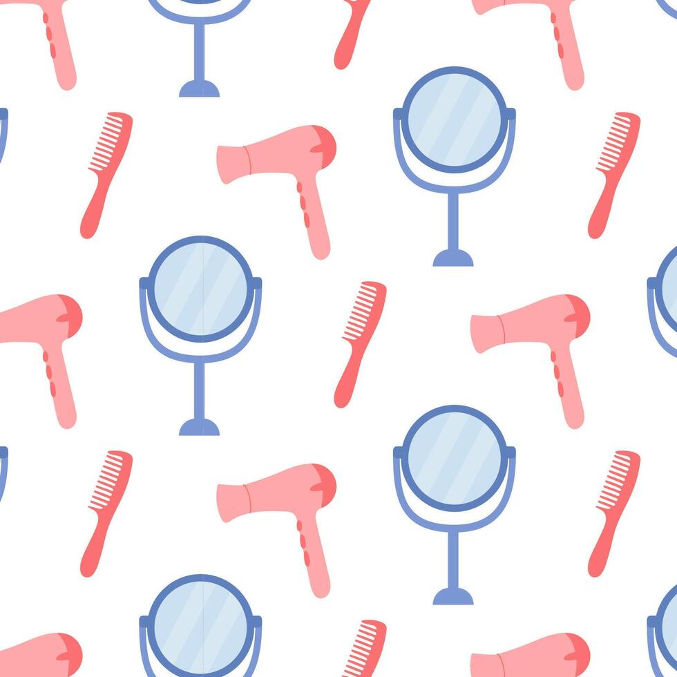 Colorful hair tools pattern wallpaper vector