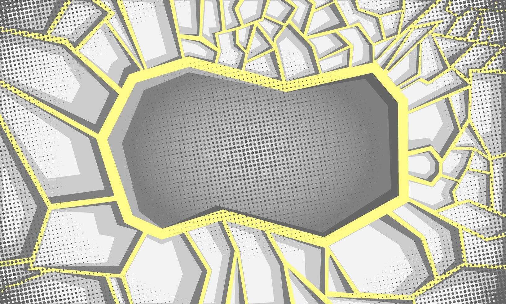 Pop art comic book style stone torn exploding, Broken stone. Abstract cartoon explosion background with space for text for poster, flyer, banner event vector