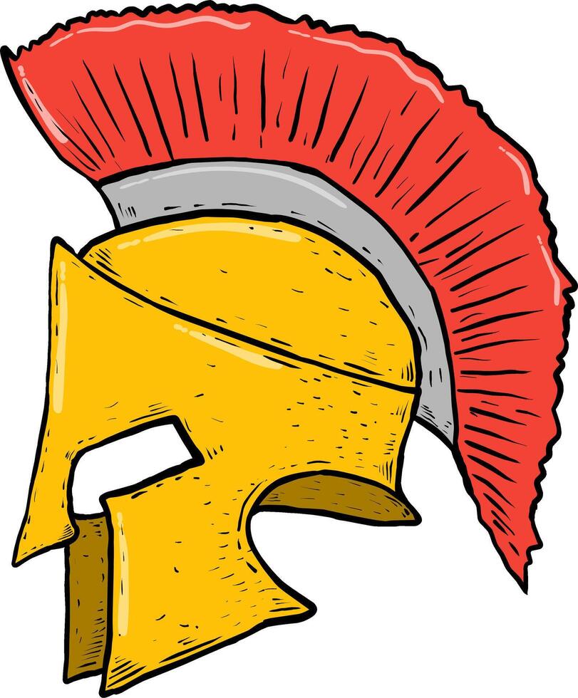 sketch Illustration helm spartan vector