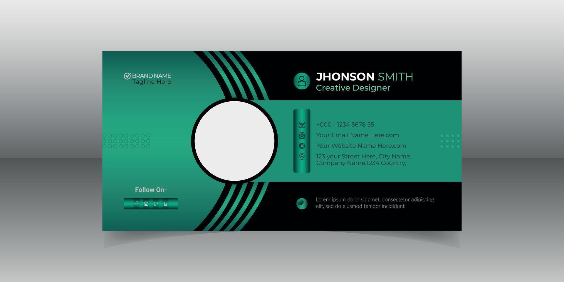 Professional email signature template design vector