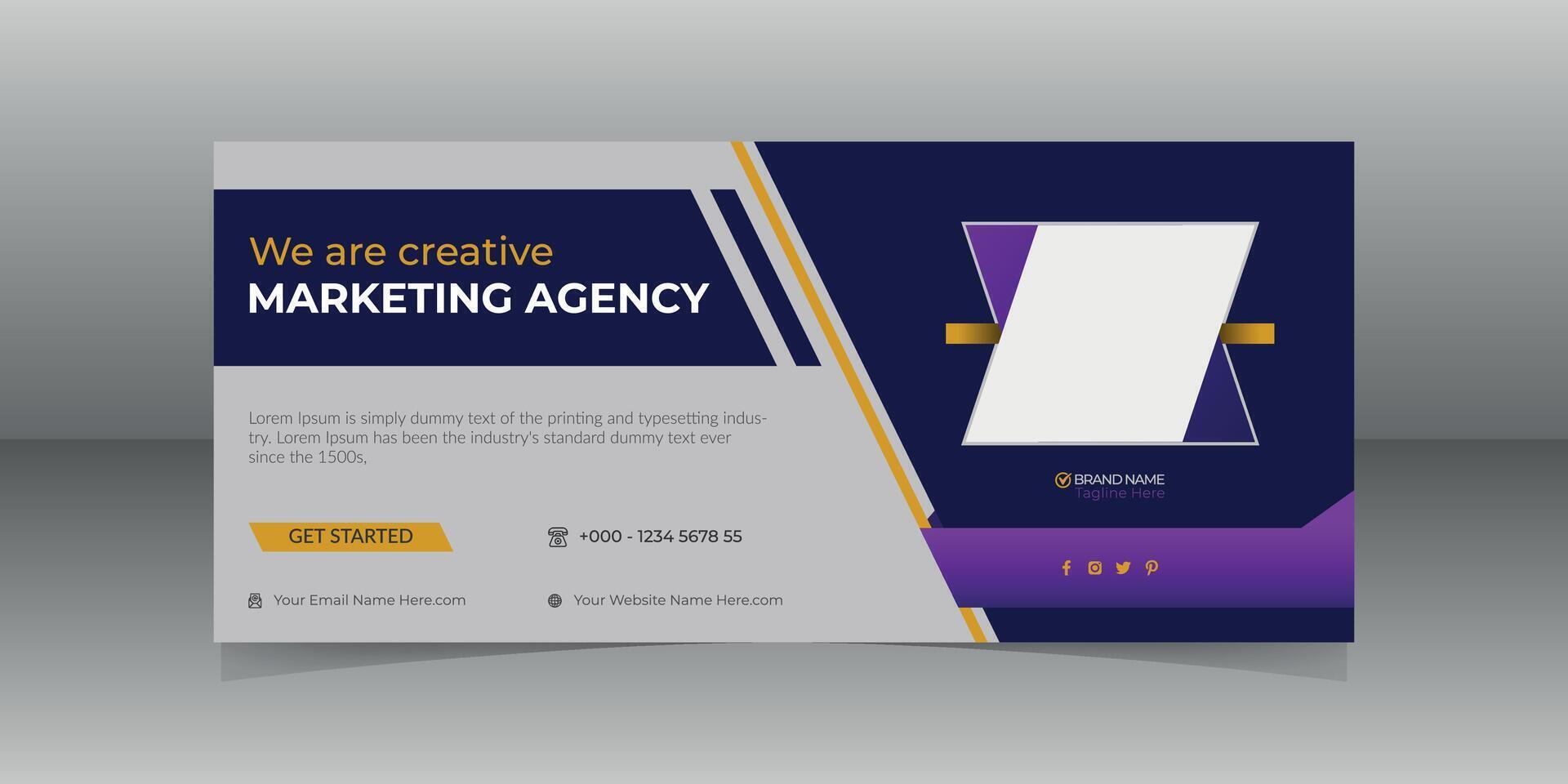 Professional email signature template design minimal and modern style vector