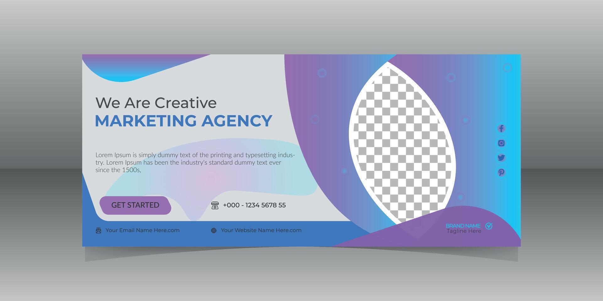 Corporate business social media cover template vector