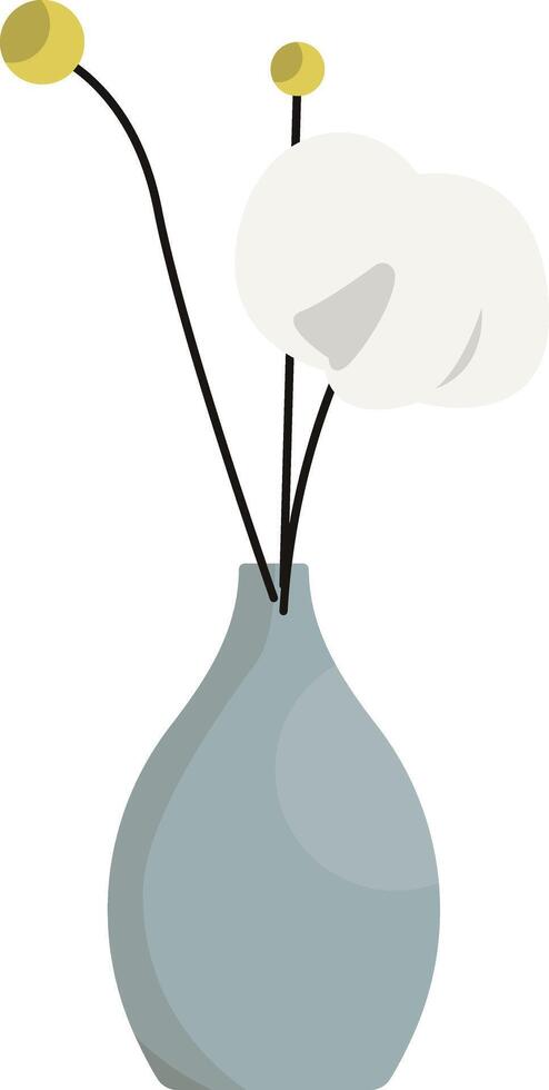 Minimalist White Flowers in Grey Vase vector