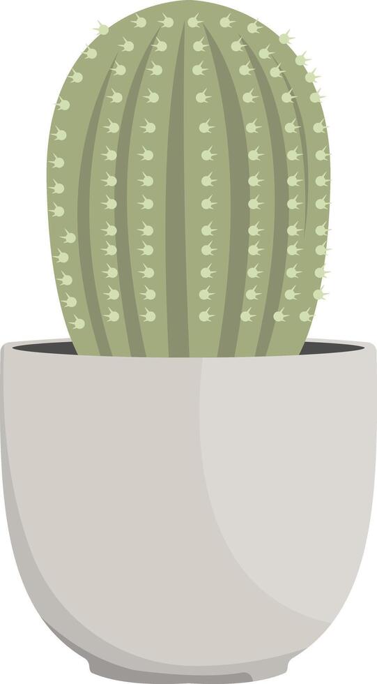 Tall Cactus in White Pot vector