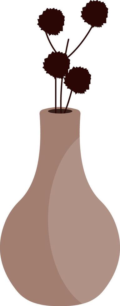 Decorative Dried Flowers in a Modern Vase vector
