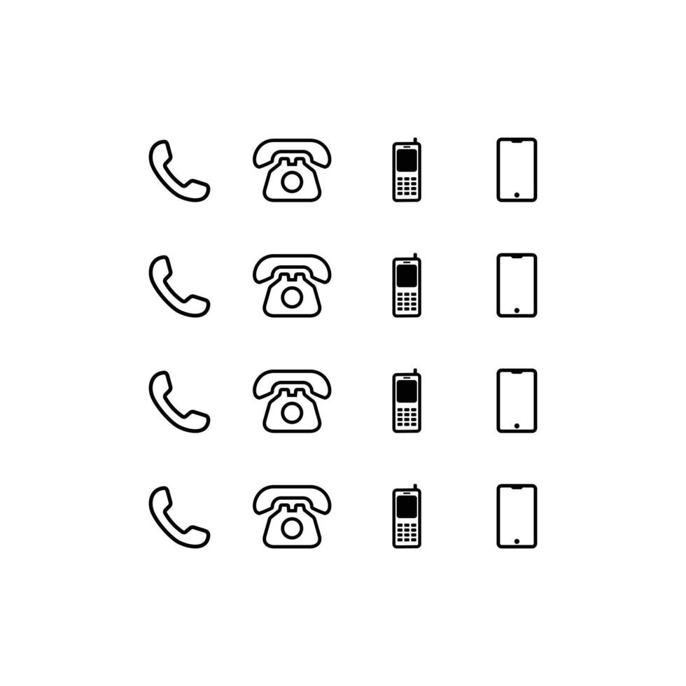 set icon of phone logo designs vector