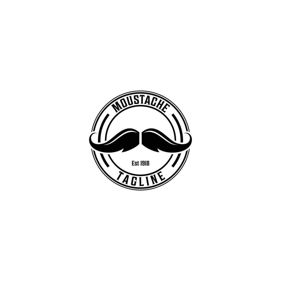 mustache simple retro logo designs. mustache vintage vector