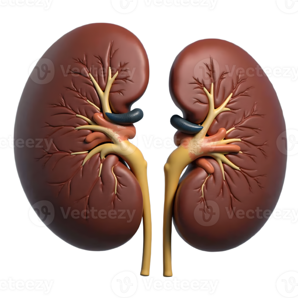 3D Human Kidney Model Transparent Background Anatomy Image png