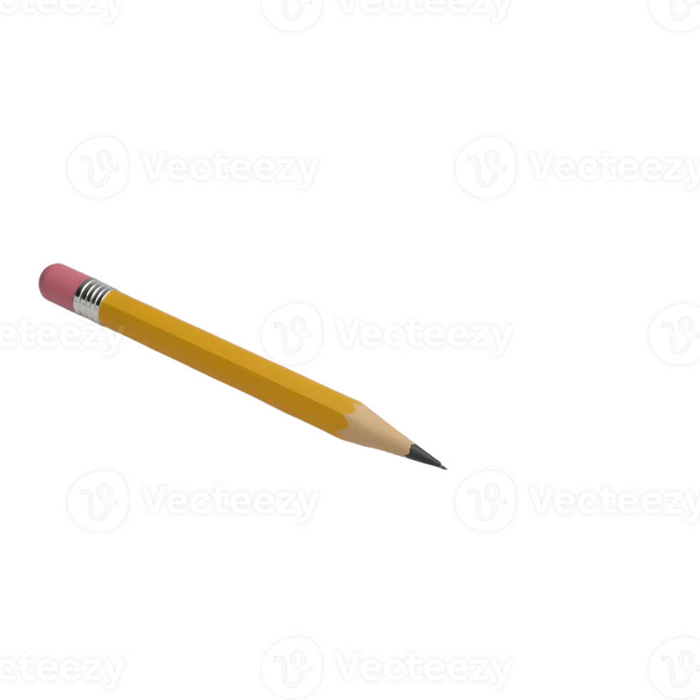 Precision in Design Realistic 3D Pencil Model for Creative and Educational Use png