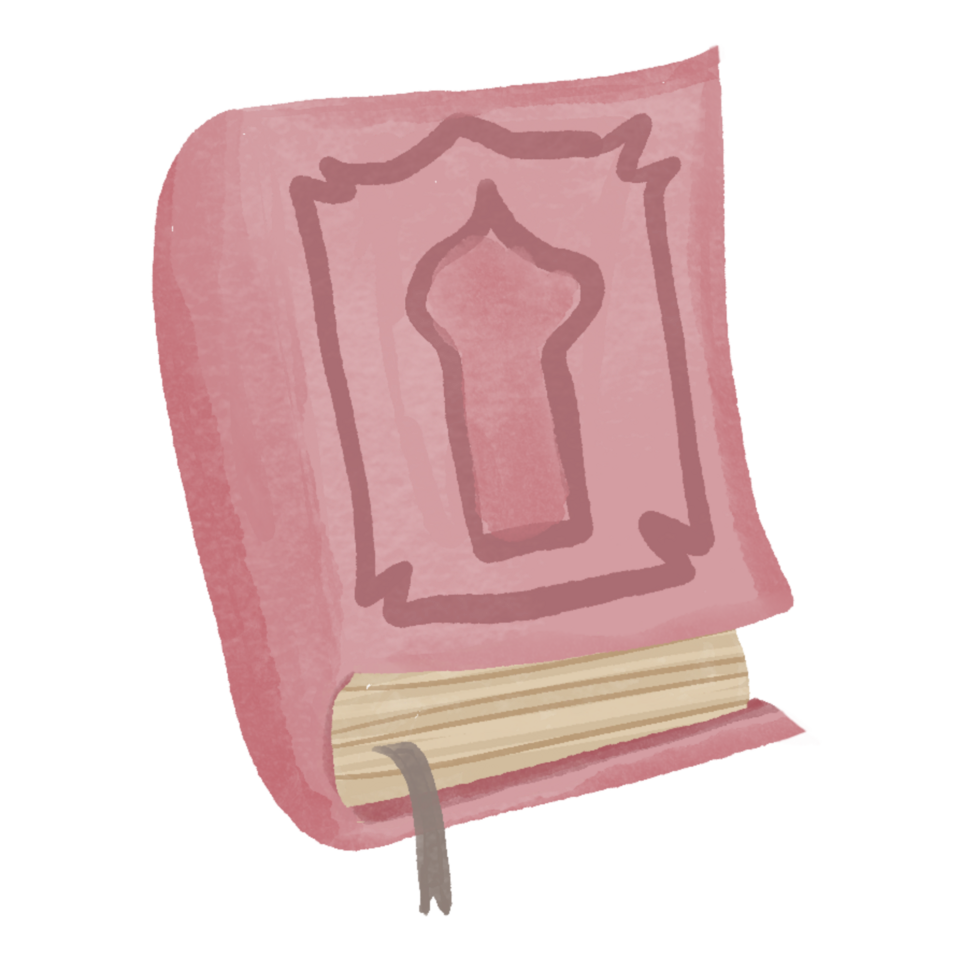 Watercolor Pink Quran Book Illustration With transparent backround png