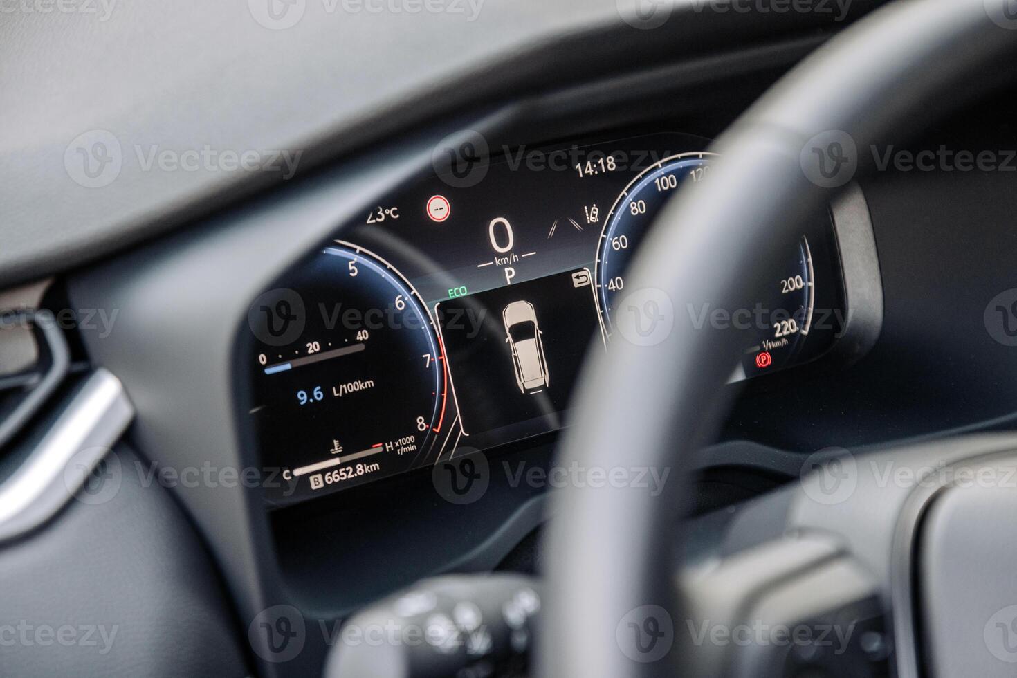 Car panel, dashboard design element, elegant and simple style. Car design concept photo