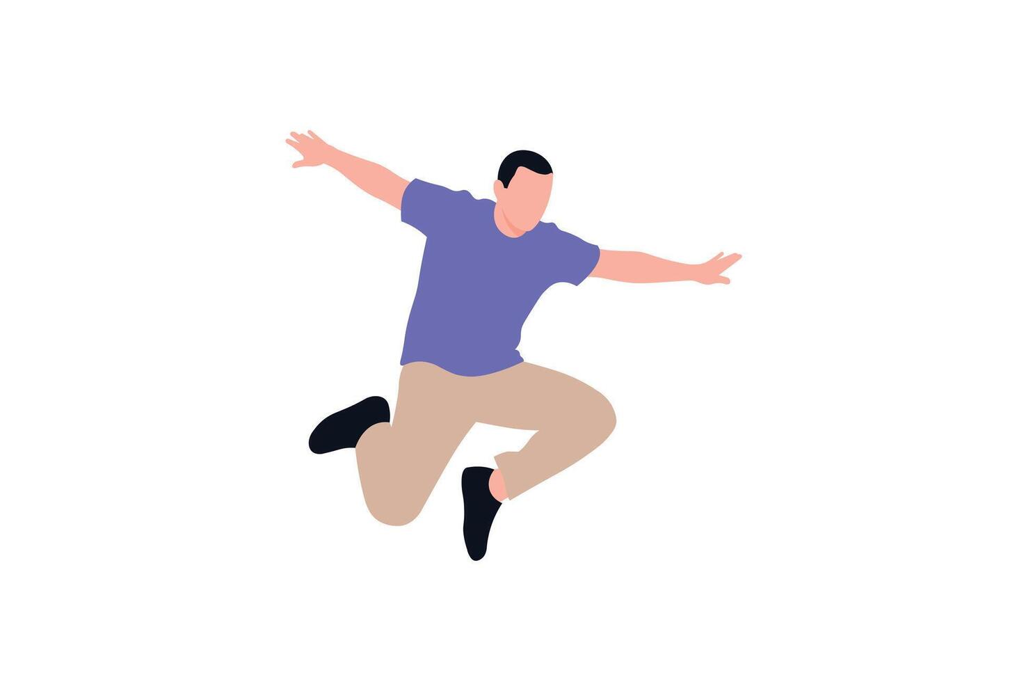 Person in mid-air jumping illustration. vector