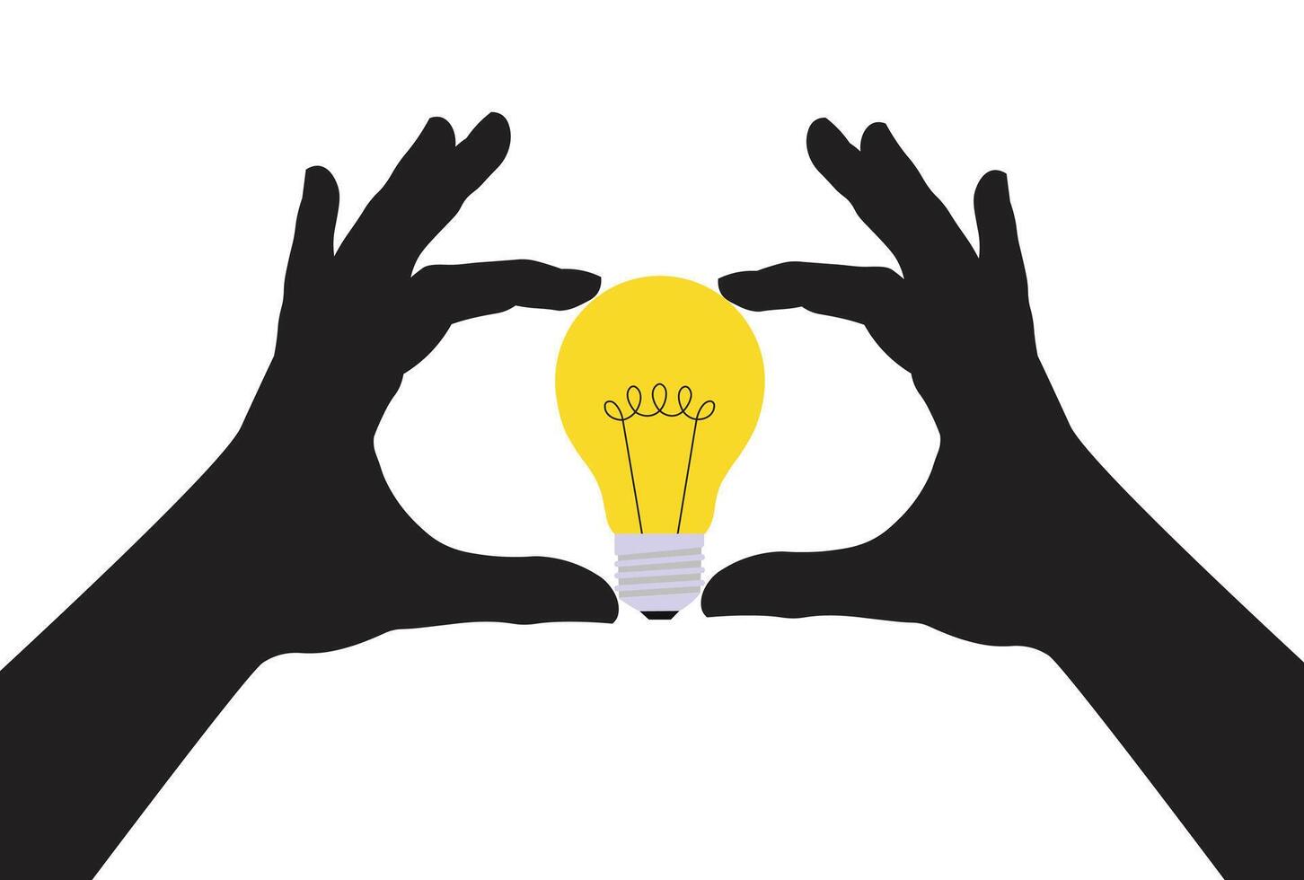 Hands Framing Light Bulb for Creative Idea illustration. vector