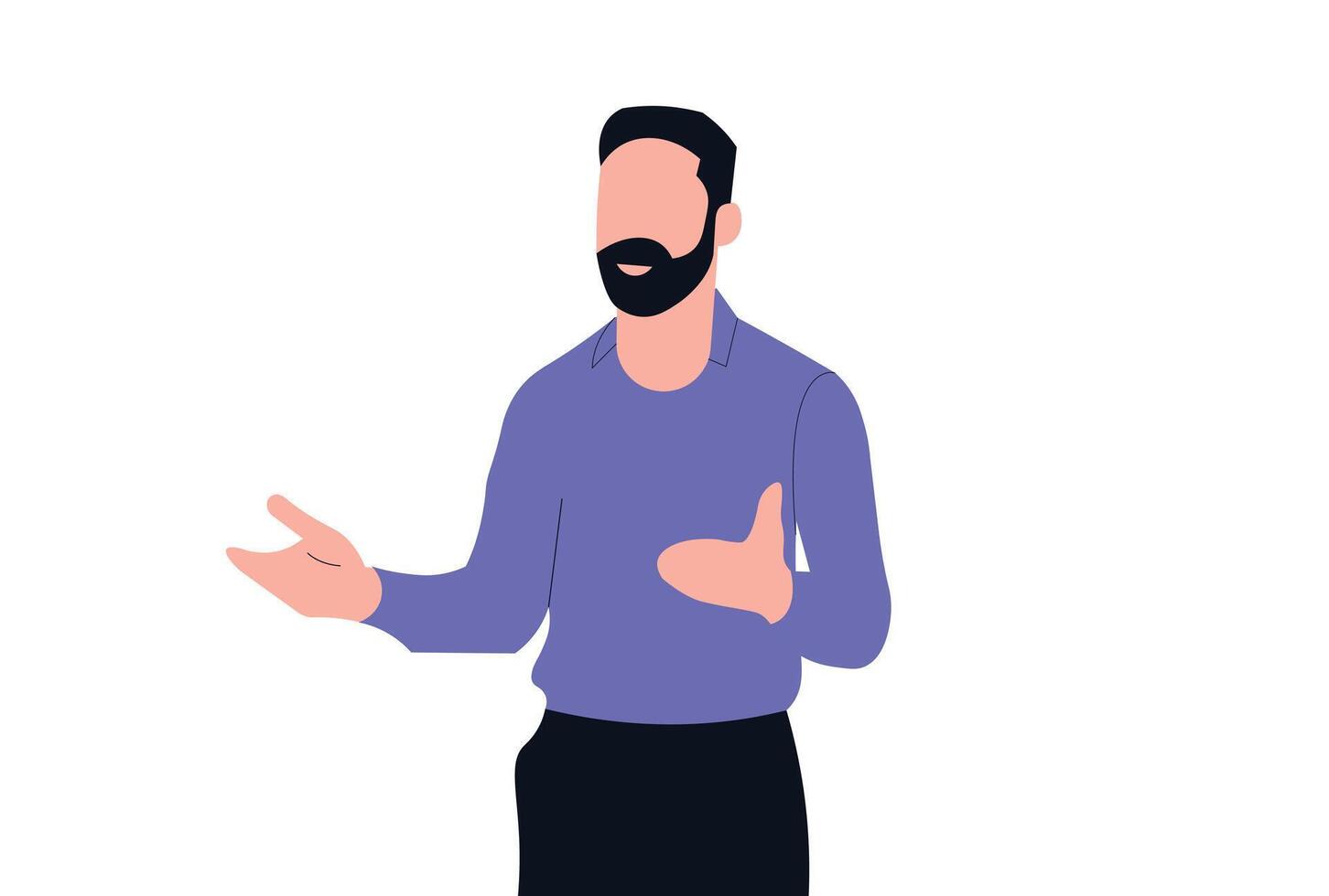 Man Explaining or Presenting Gesture illustration. vector