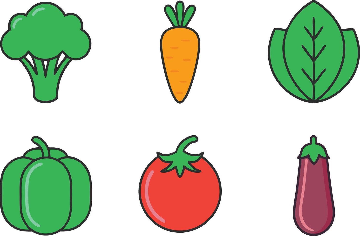 Healthy Vegetables Clipart Set for Nutrition and Cooking Designs vector