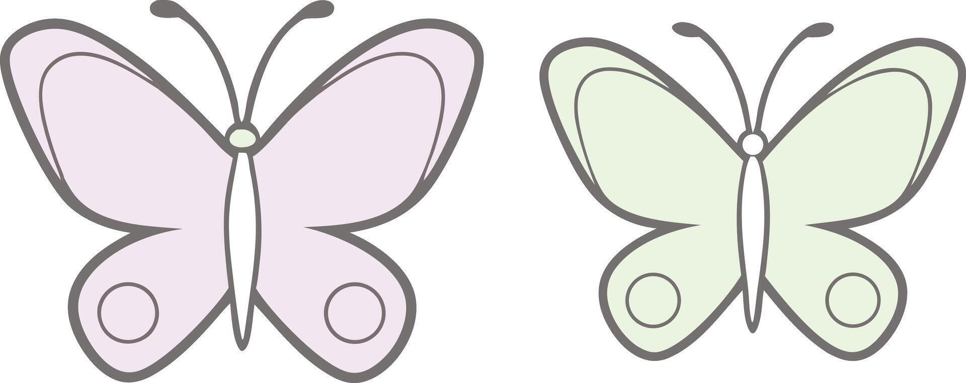 Butterfly Clipart Illustration Set Featuring Colorful Wings and Natural Elements vector