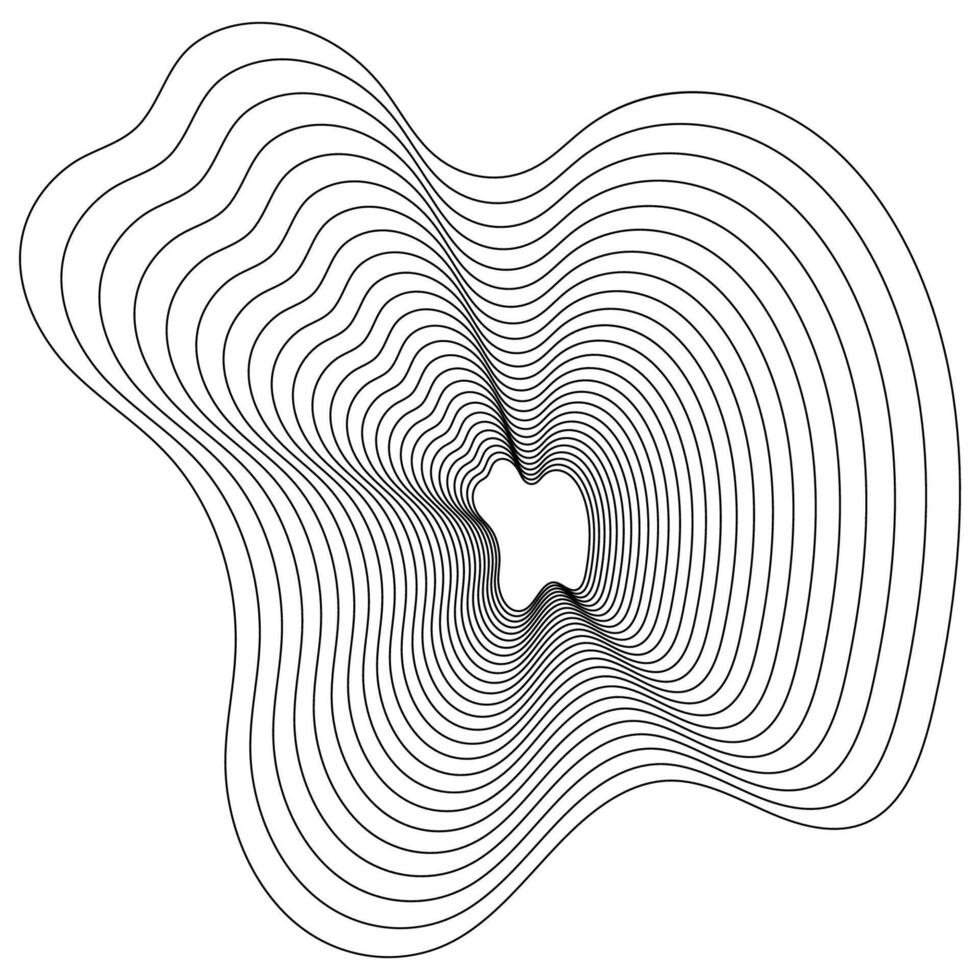 Monochrome Abstract Contour vector