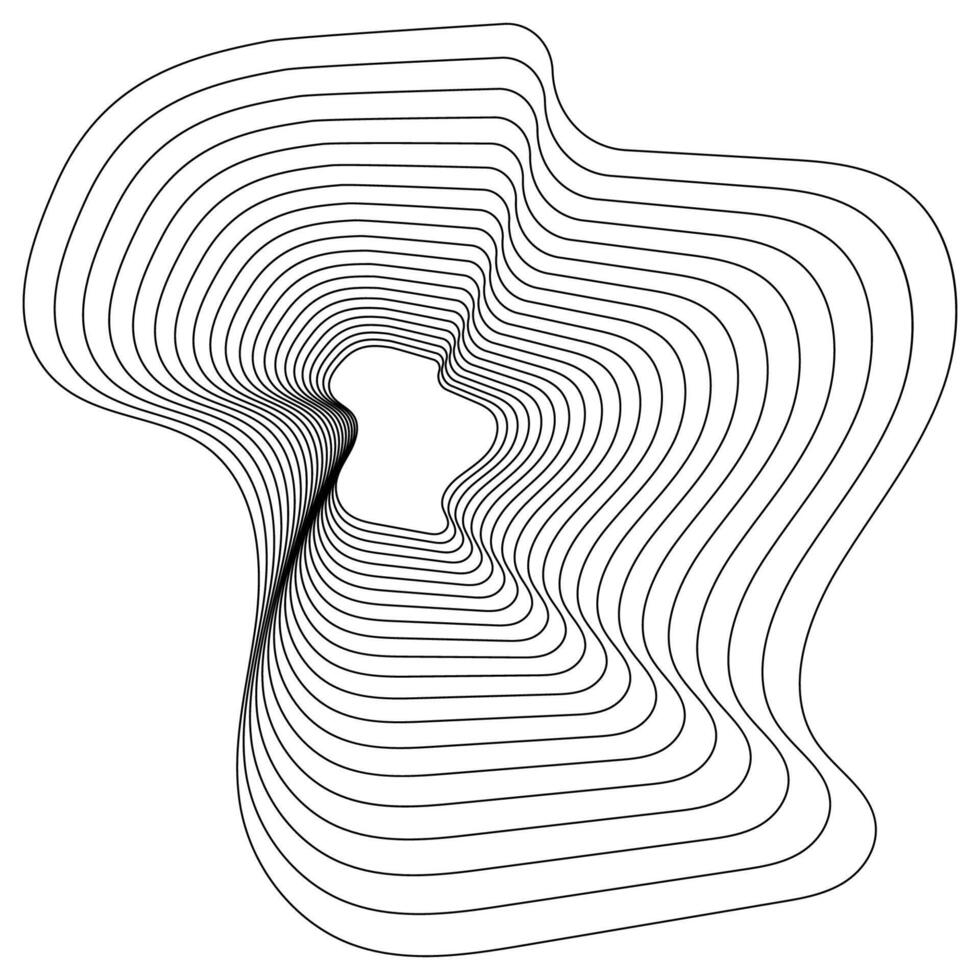 Monochrome Contour Line Illustration vector
