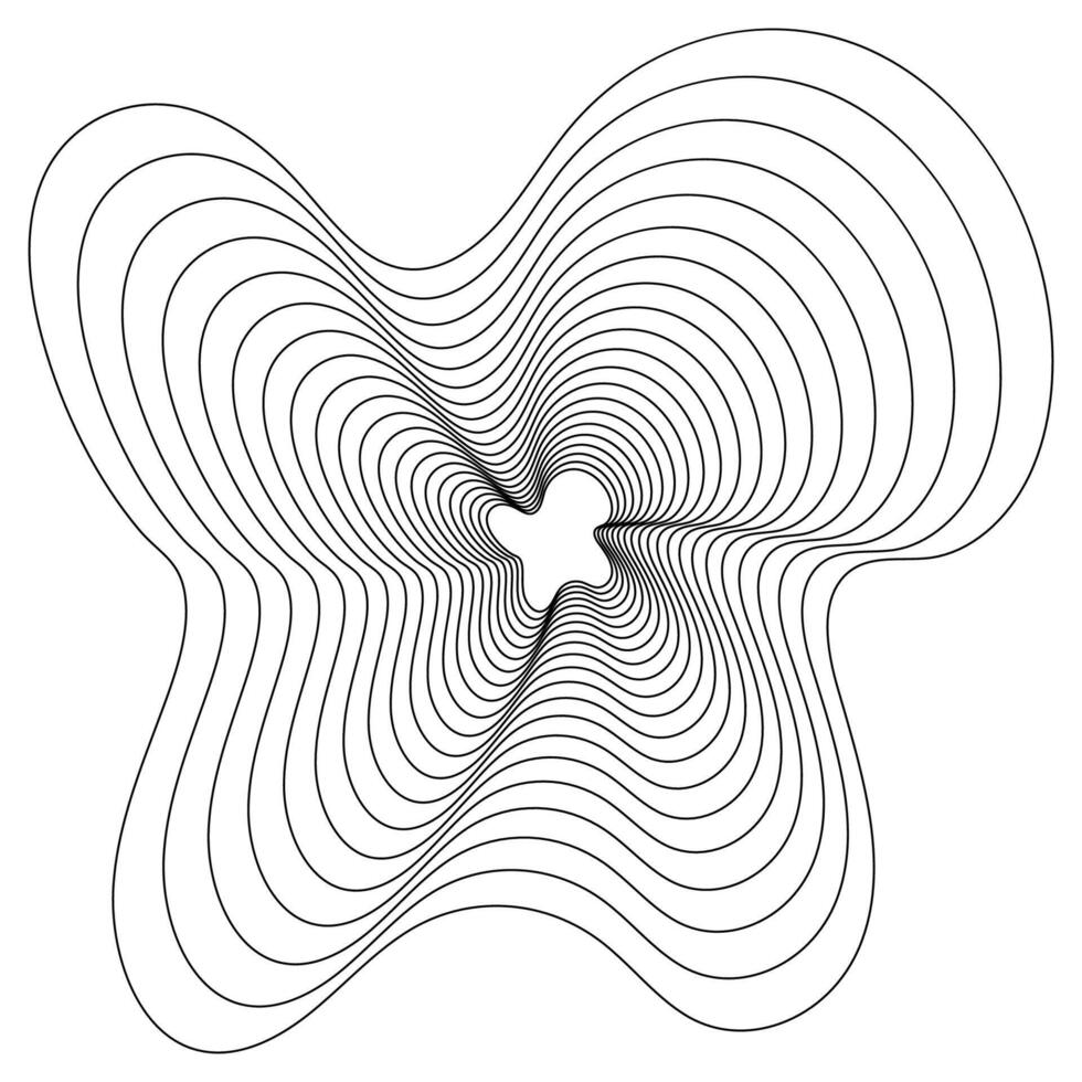 Monochrome Abstract Contour Illustration vector