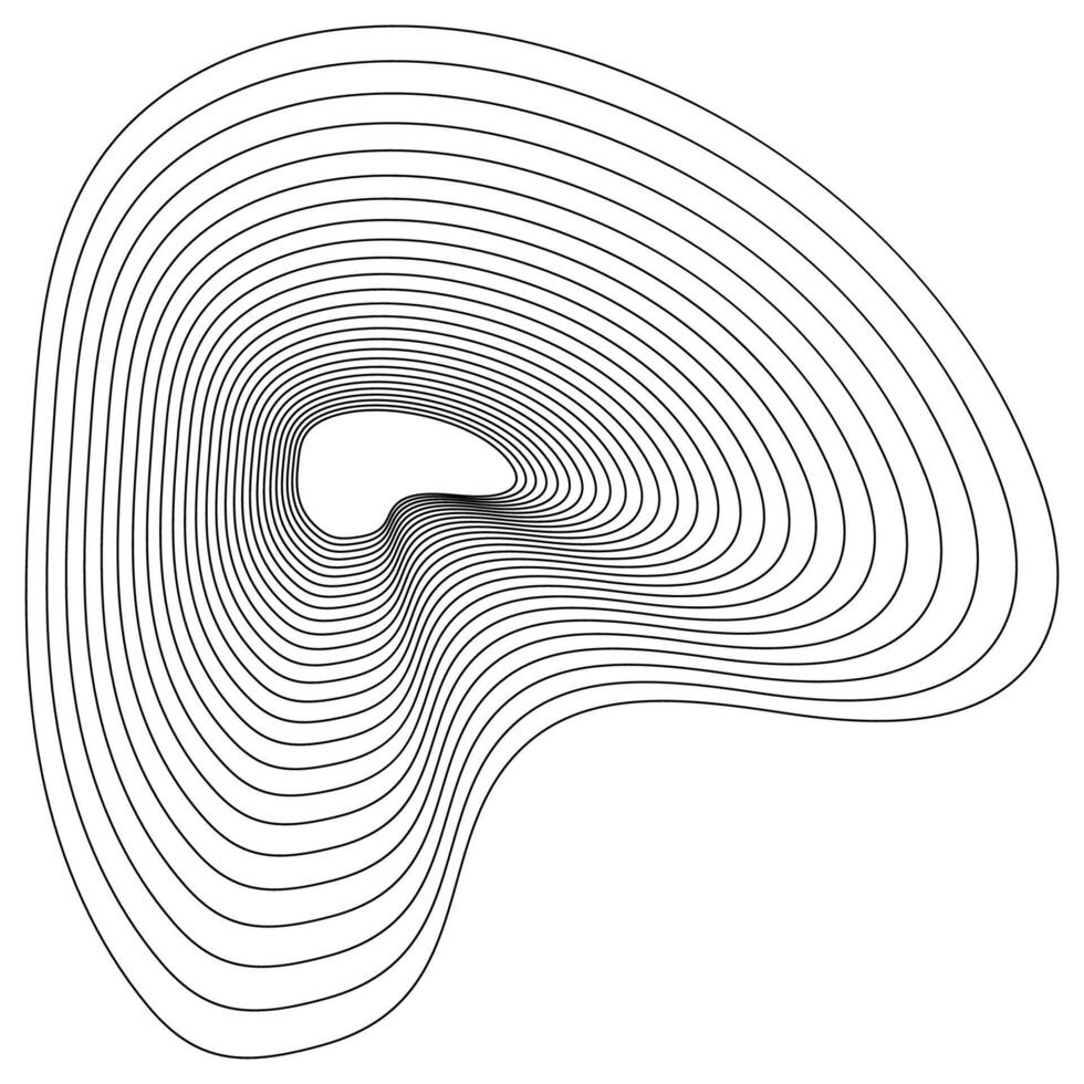 PrintMonochrome Abstract Contour Line Illustration vector