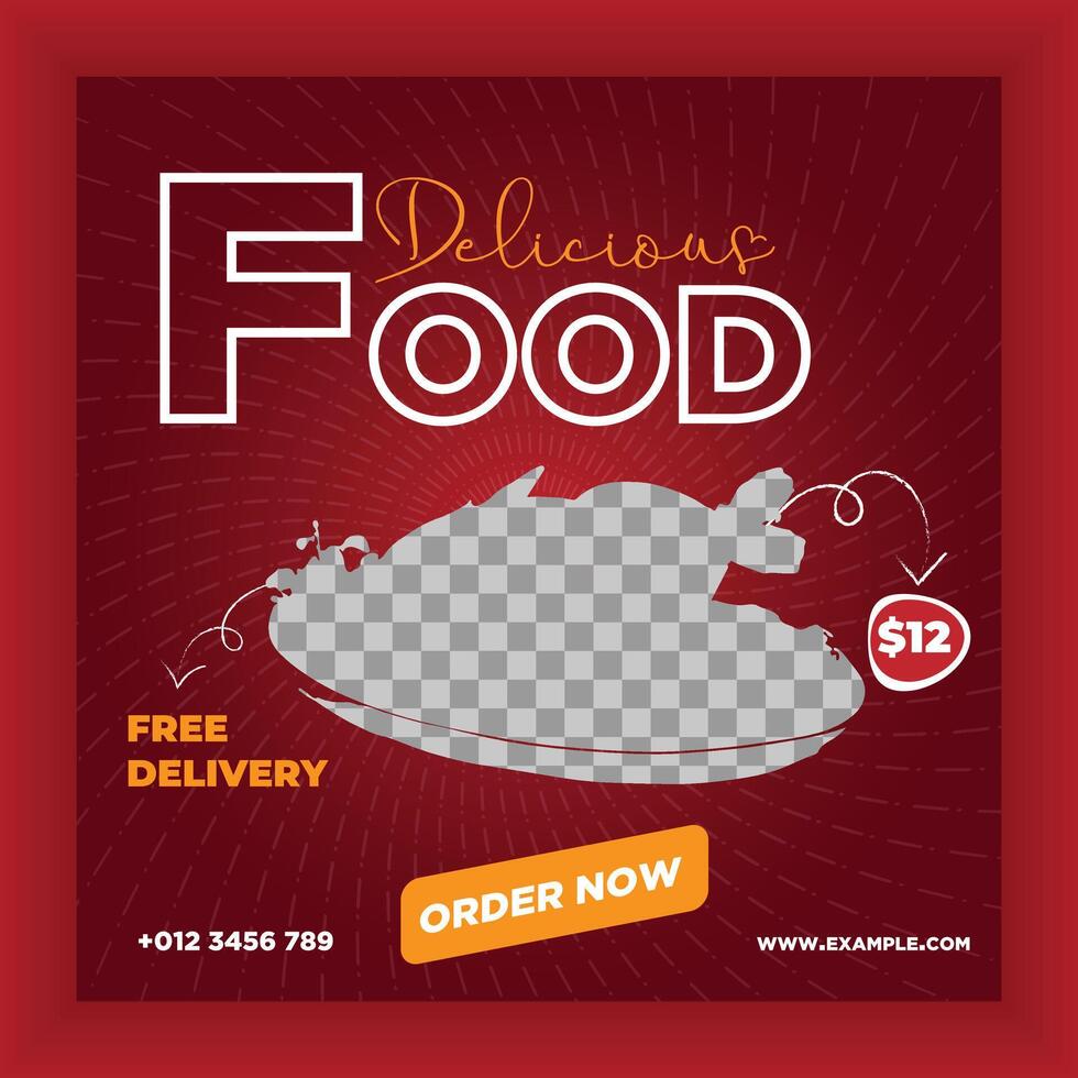 Delicious food food delivery banner template vector