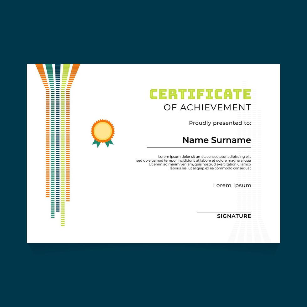 Certificate Template Design with Abstract Line Brick Perspective Composition vector