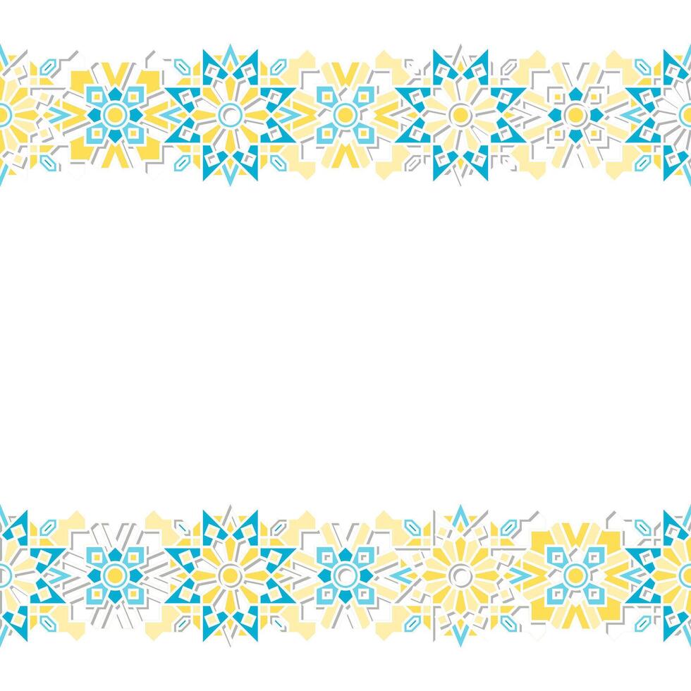 Colorful flower pattern border vector