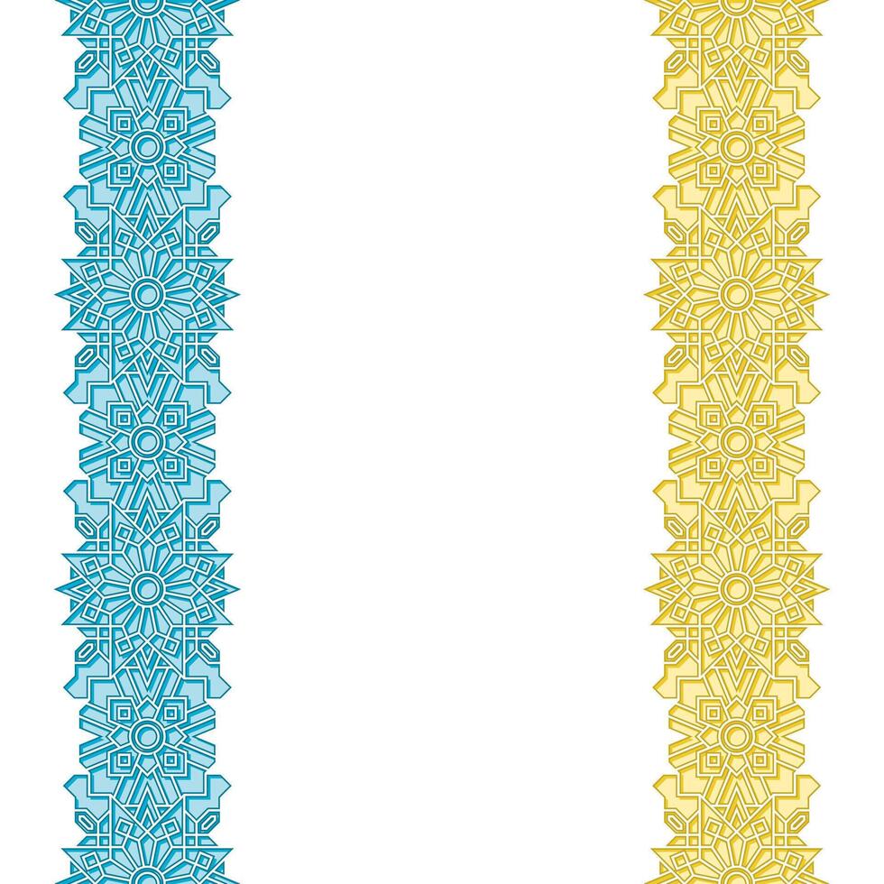 Geometric blue and yellow pattern design vector