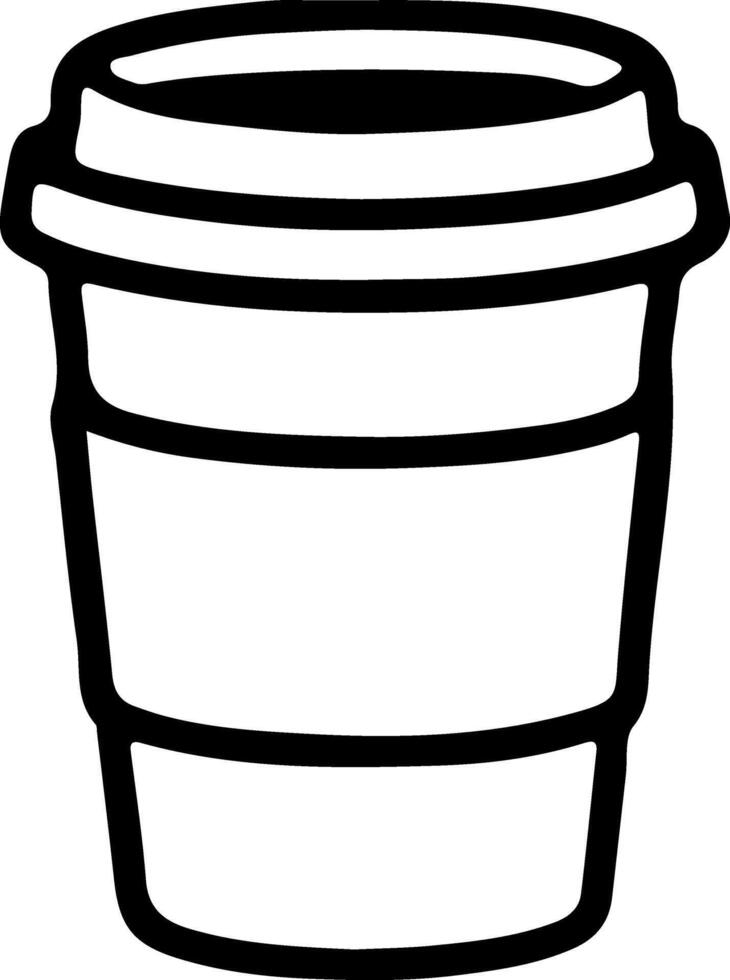 Coffee to Go A Simple Line Drawing of a Disposable Coffee Cup vector