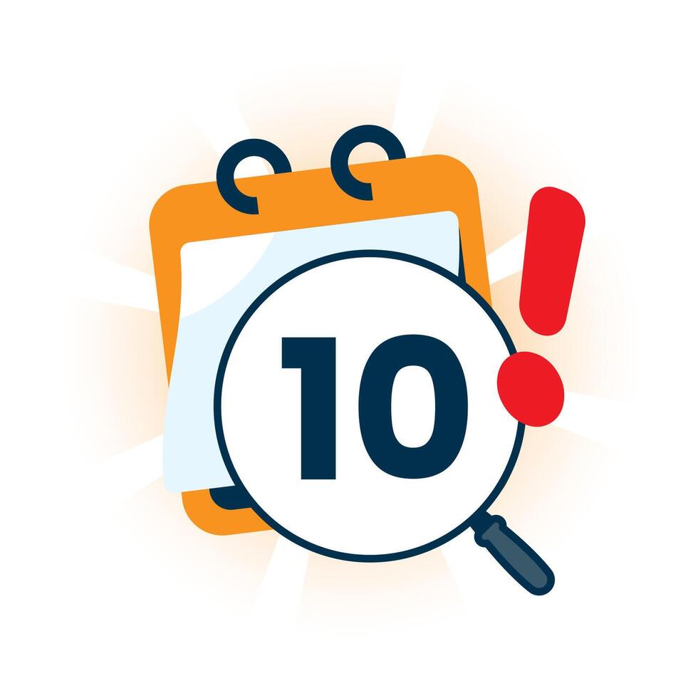 Flat illustration of calendar with magnifying glass and selected date. for concepts like schedule reminder, mark the date, important day, appointment, deadline, or event planning vector