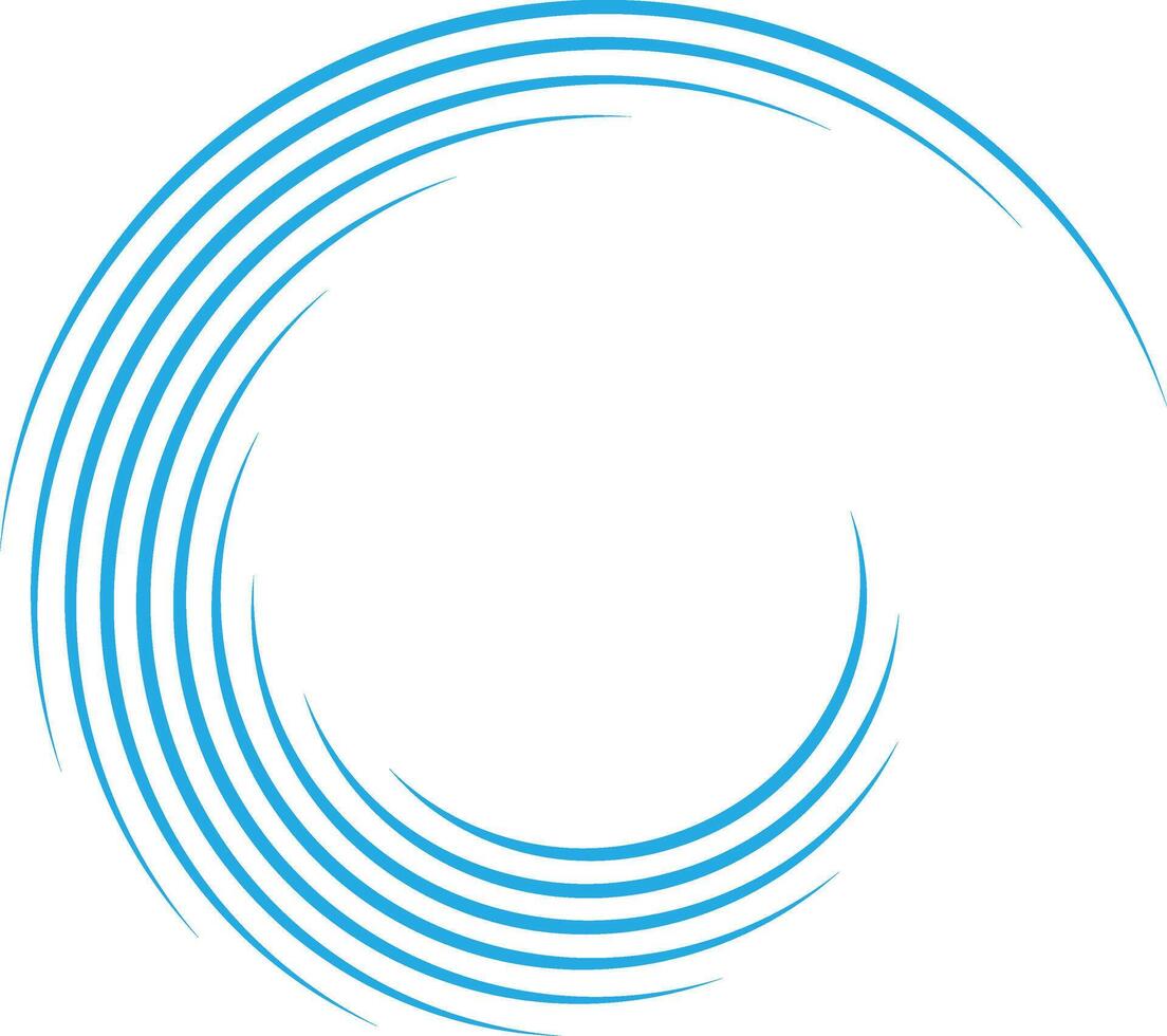 a blue circular logo with a wave pattern vector