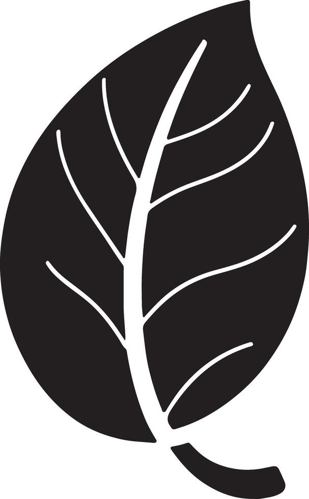 a black and white leaf icon vector