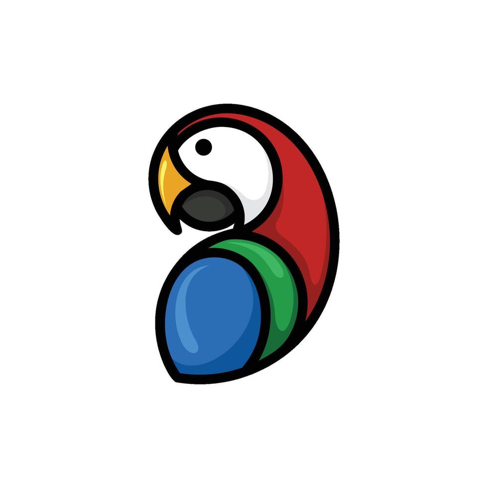 Colorful parrot illustration vector