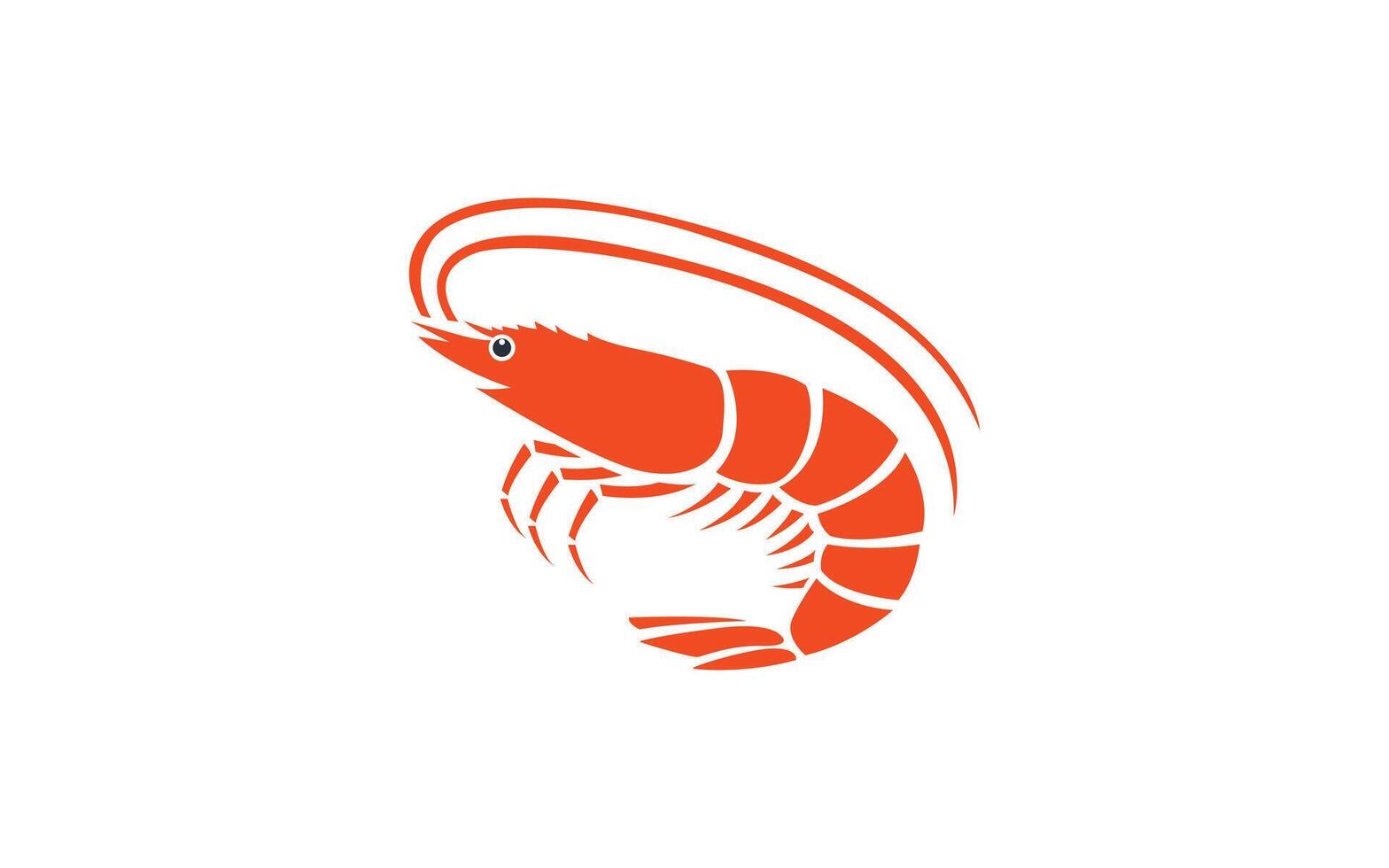 Simple Prawn Logo Illustration in Minimalist Design for Restaurant or Seafood Business vector