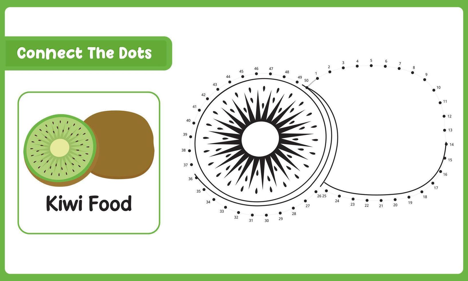 Connect The Dot Kiwi Food. Dot To Dot Educational Game. Illustration Vecteezy vector