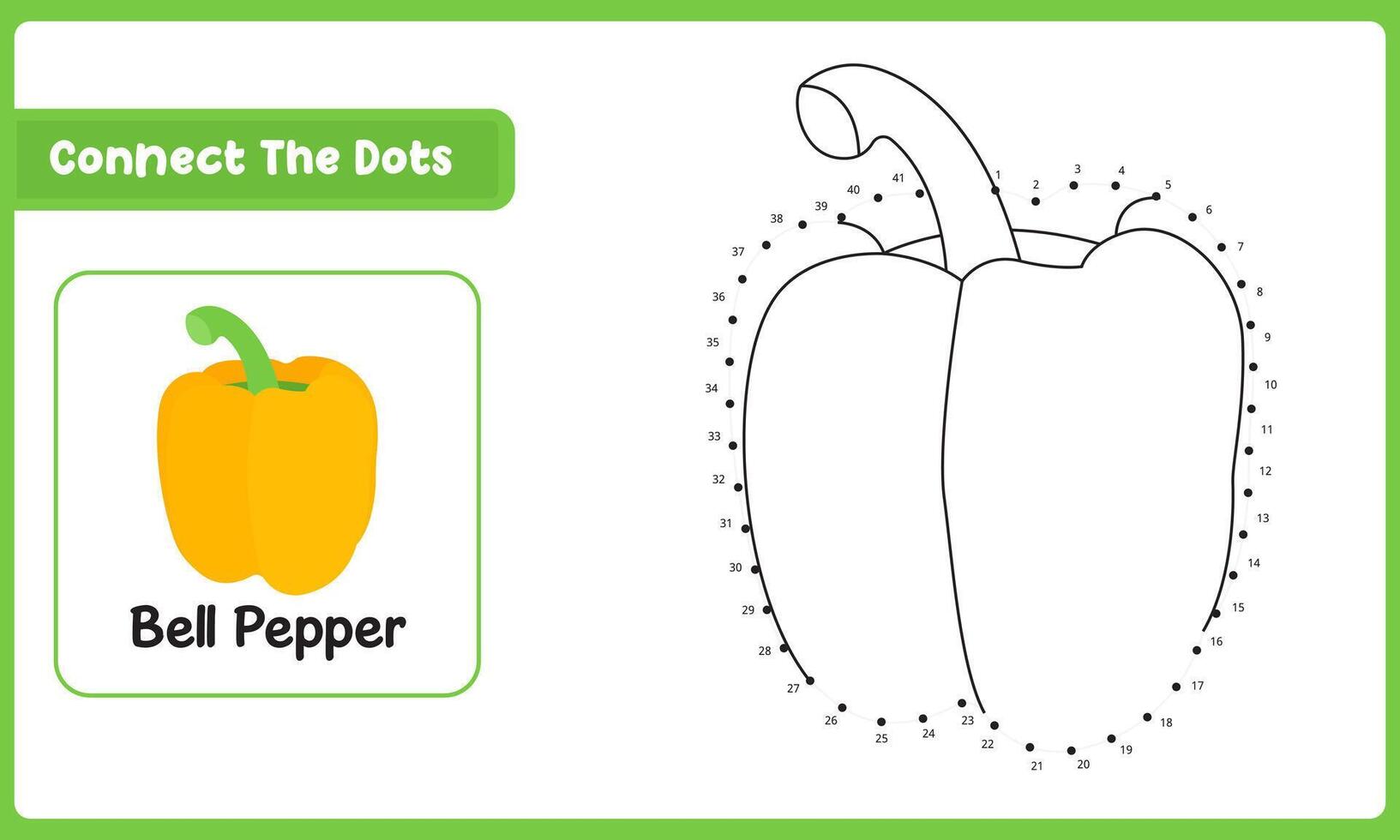 Connect The Dots Bell Pepper. Dot To Dot Educational Game. Illustration Vecteezy vector