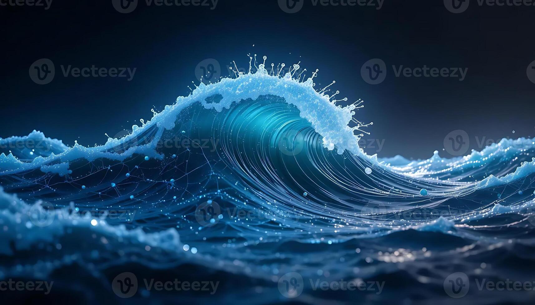 A captivating depiction of a powerful ocean wave. photo