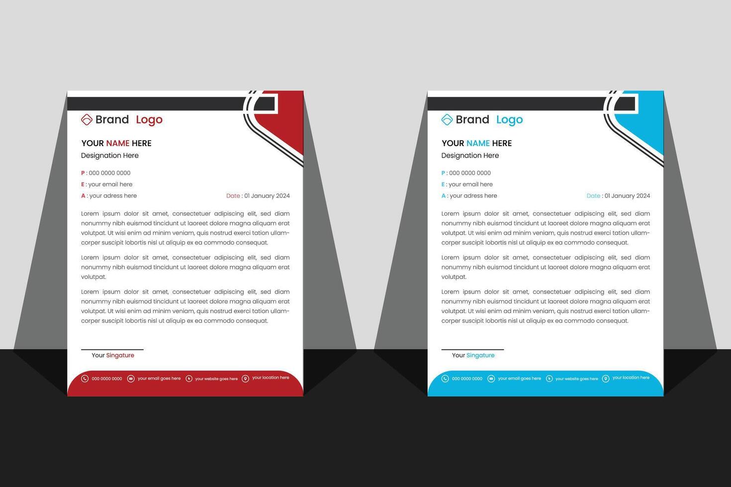 Modern Corporate Letterhead Template Design vector