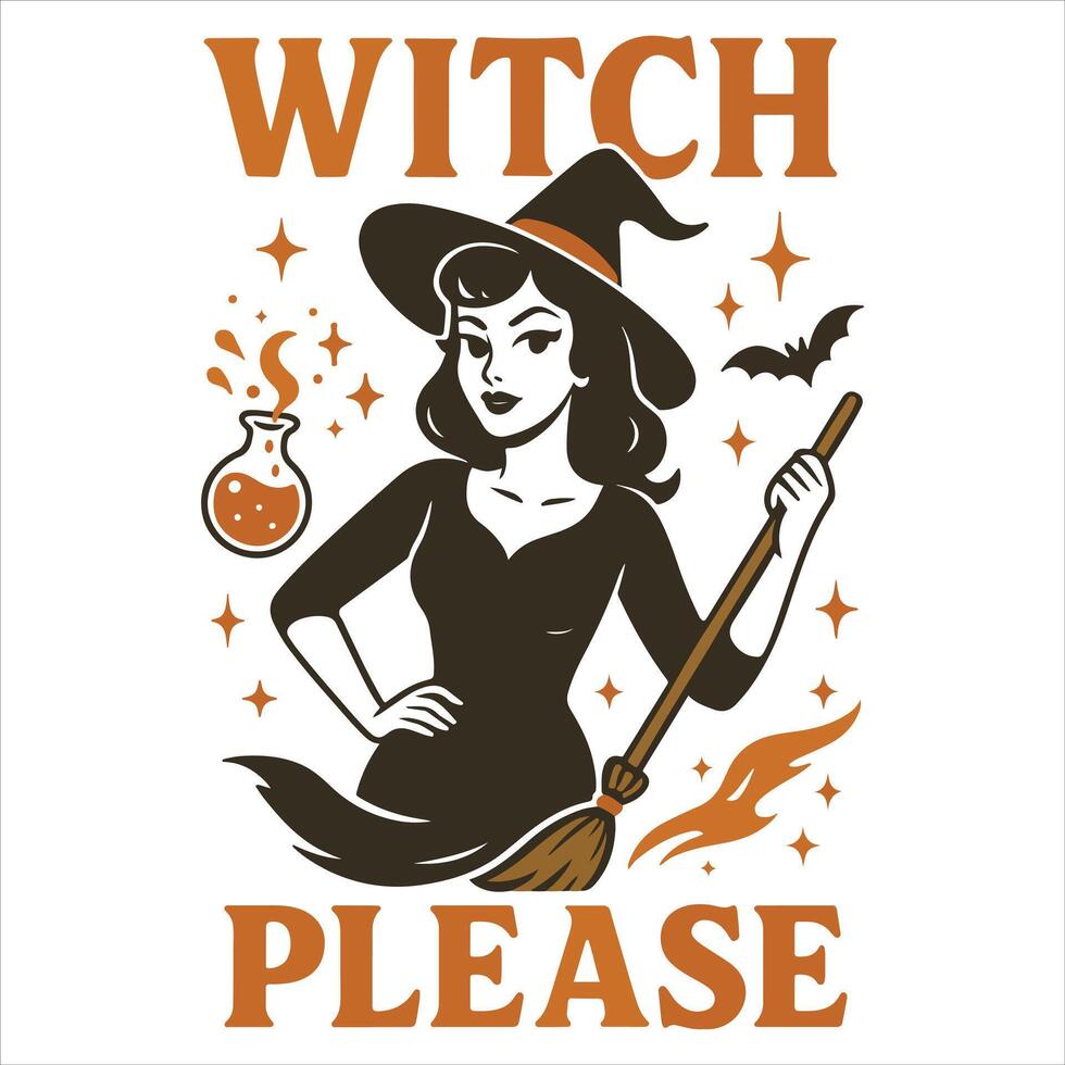 Witch Please - Mental Health Matters T-shirt, Positive sayings, Cute Mental Health Awareness illustration, Self Care design sublimation vector
