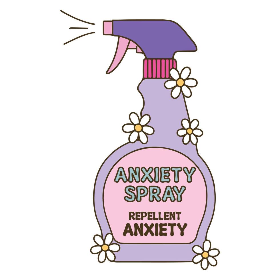 Anxiety Spray Repellent Anxiety - Mental Health Matters T-shirt , Positive sayings, Cute Mental Health Awareness illustration, Self Care design sublimation vector