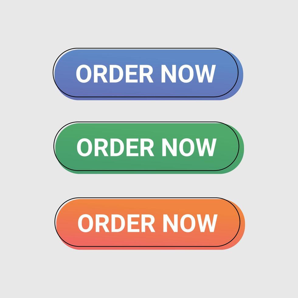 Order Now Button Color Set Illustration vector