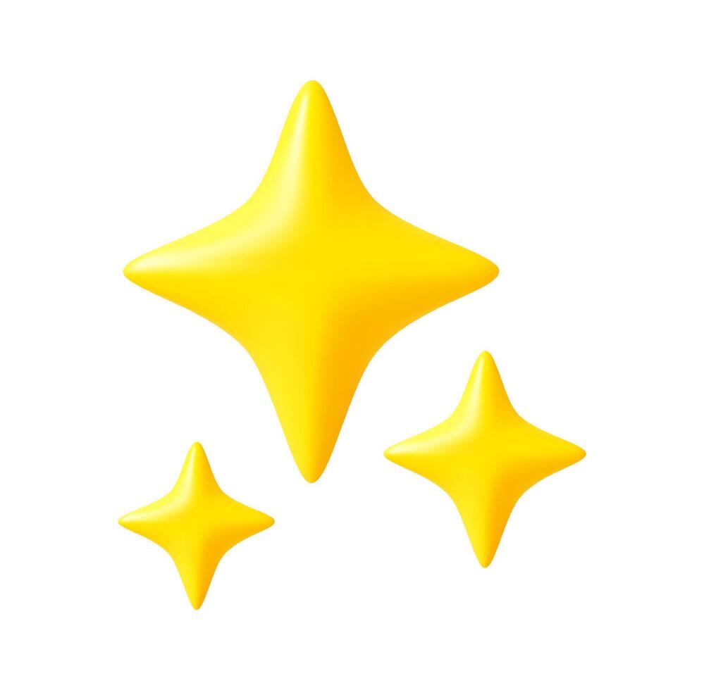 Shiny yellow sparkle icons vector