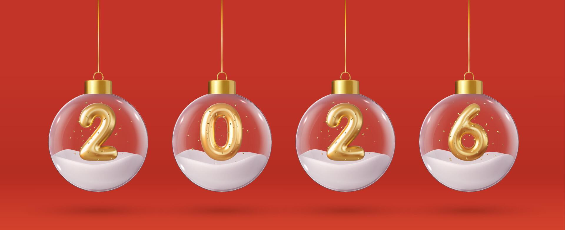 2026 festive hanging ornaments vector