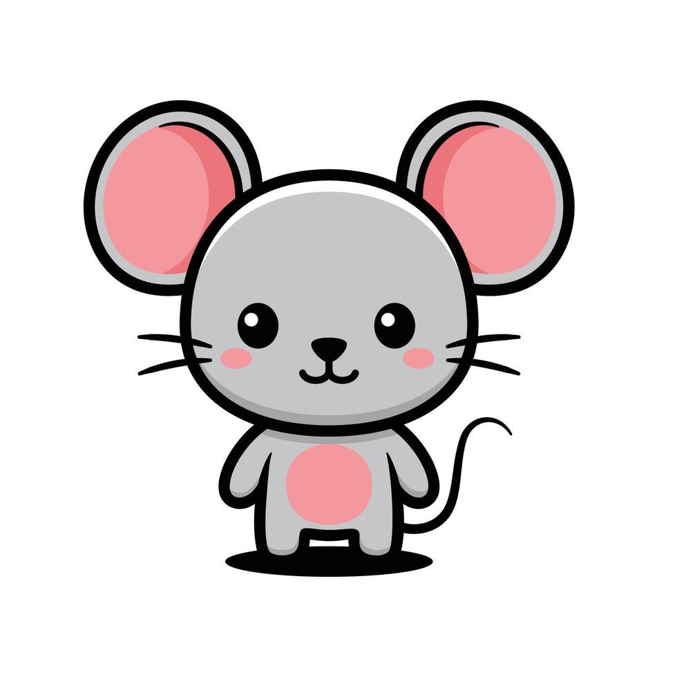 Cute Big Ears Mouse Cartoon Character vector