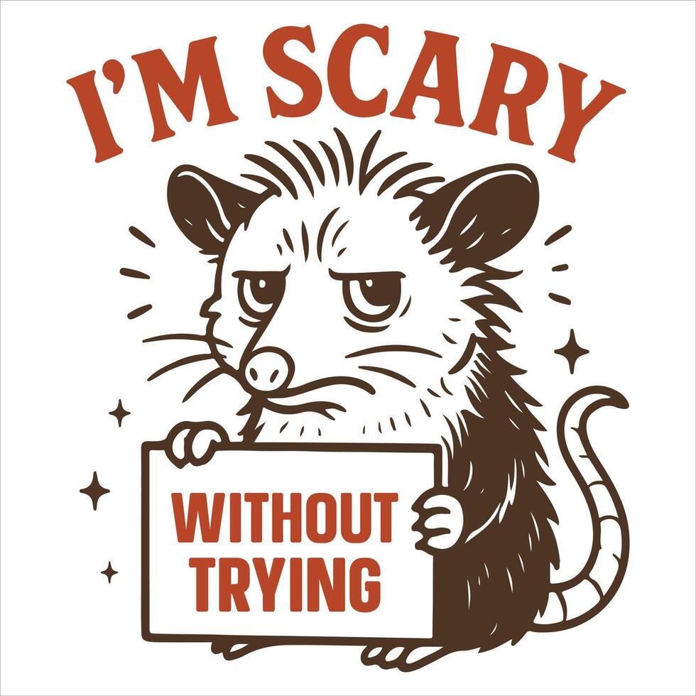 I m Scary Without Trying - Mental Health Matters T-shirt , Positive sayings, Cute Mental Health Awareness illustration, Self Care design sublimation vector