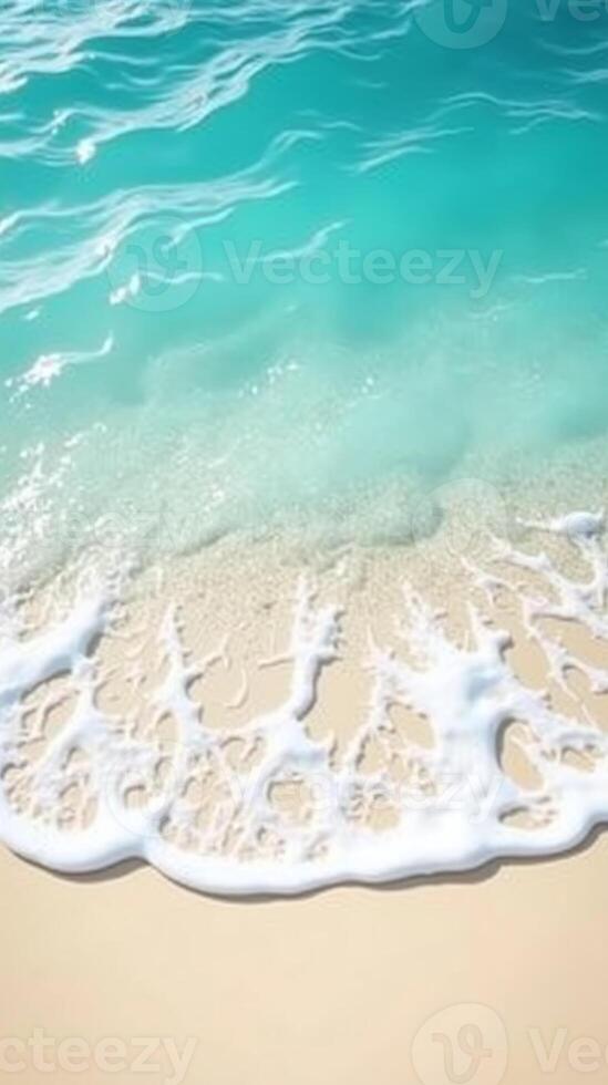 Scenic depiction of serene ocean waves upon sandy shores. photo