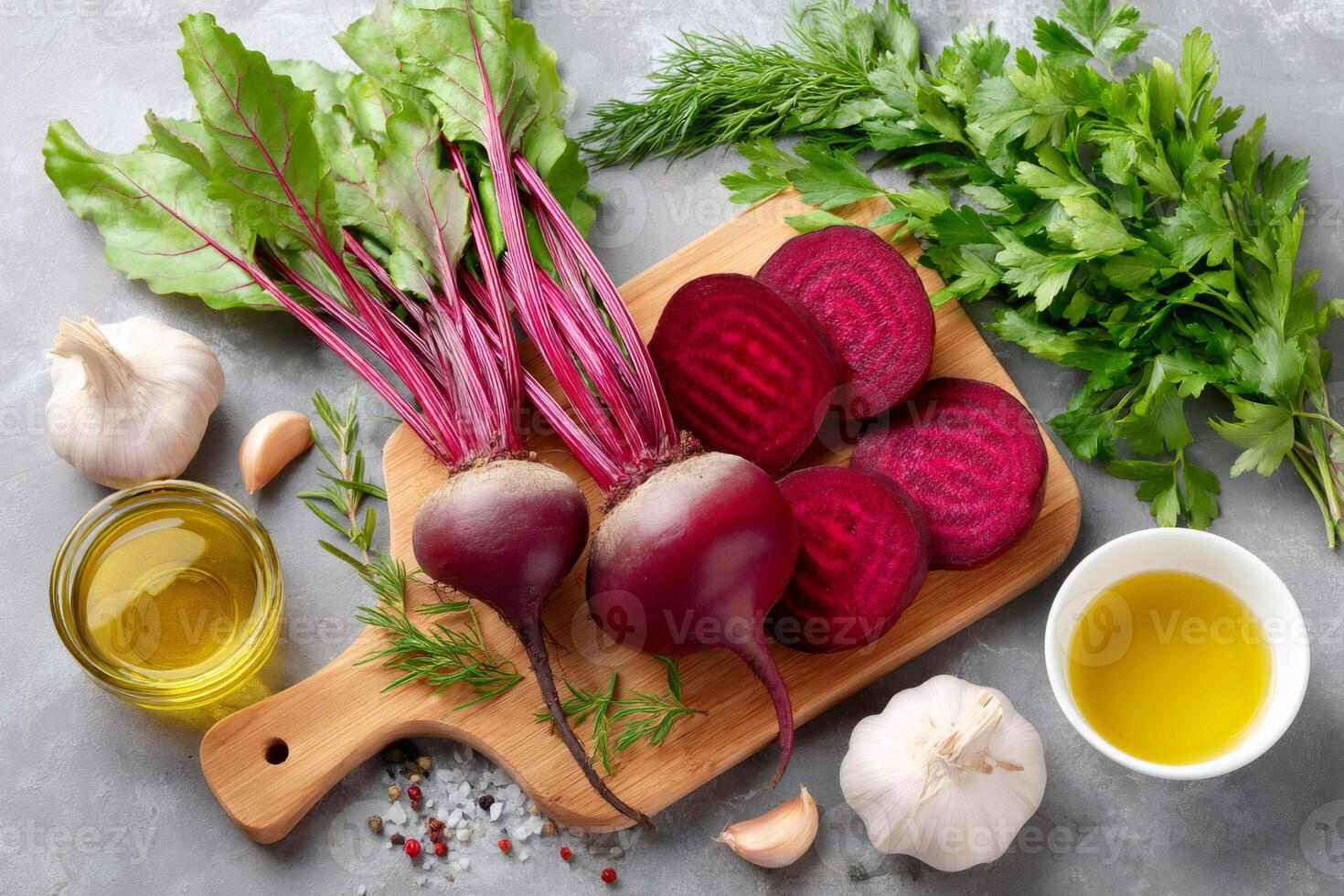Fresh Ingredients for Healthy Beetroot Salad Preparation photo