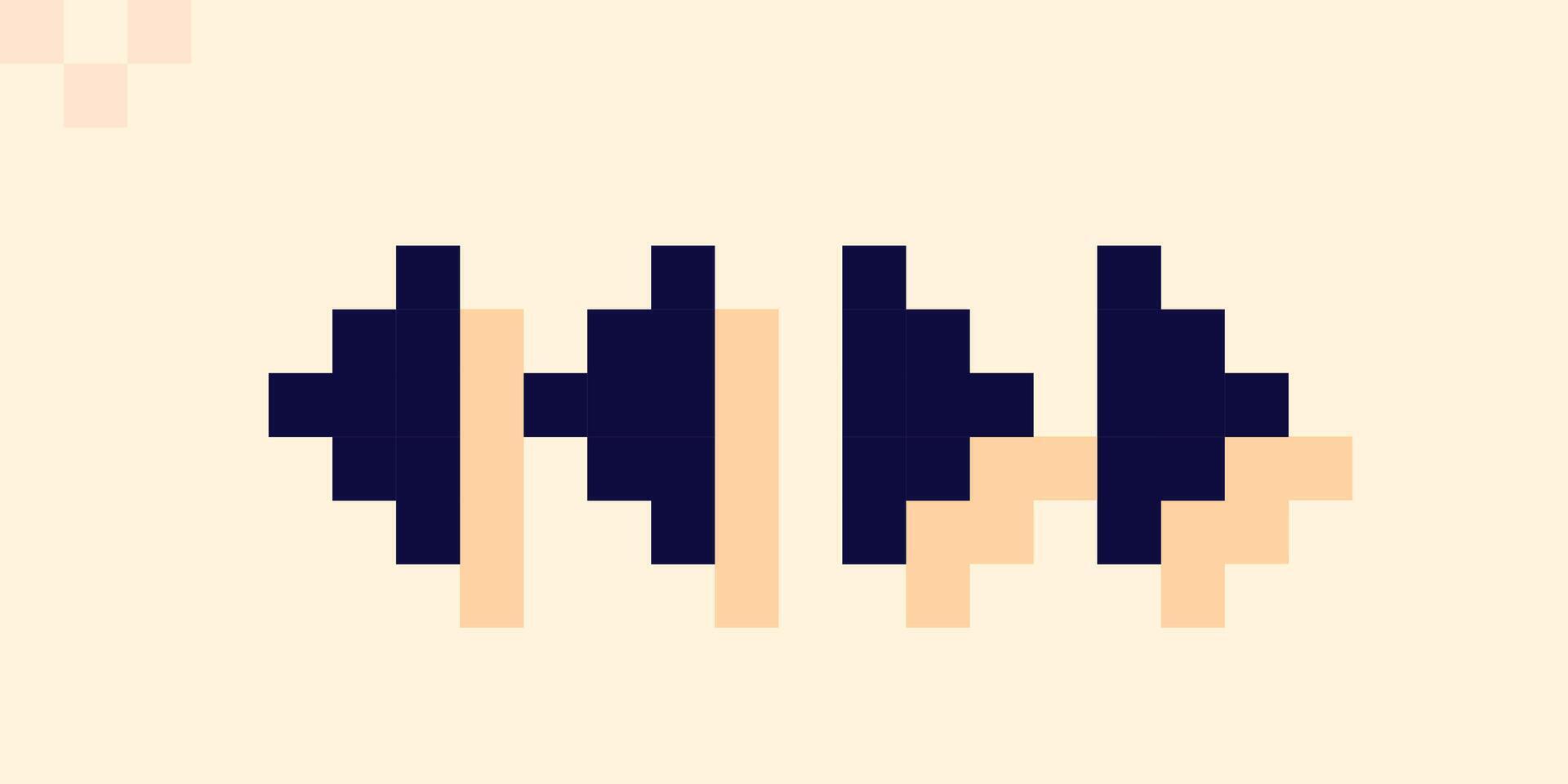 8-bit pixel art dark play icon. vector